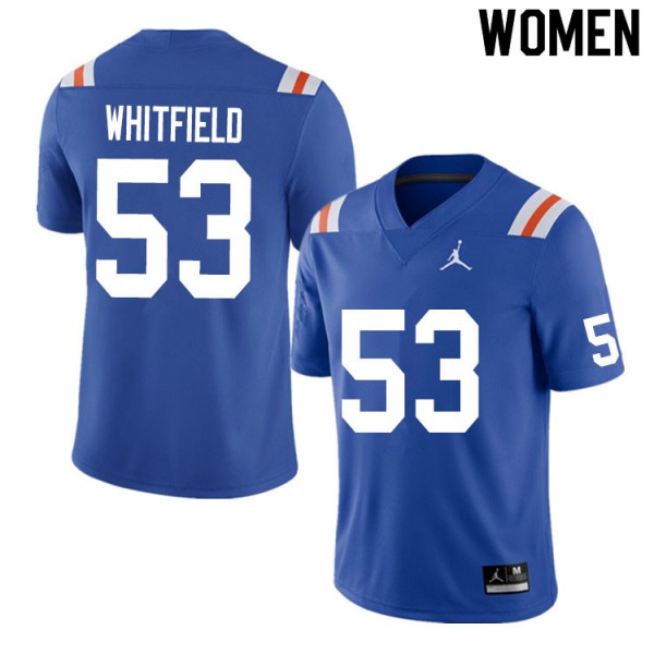 Women #53 Chase Whitfield Florida Gators College Football Jerseys Throwback